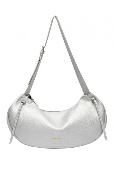 Every Other Single Strap Slouch Shoulder Bag in Silver