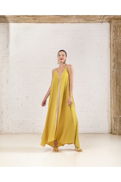 Gold Striped Dress – Yellow